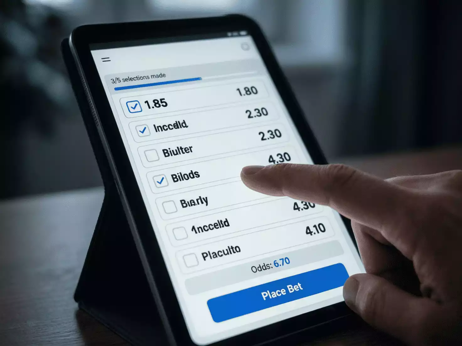 Pantalla mostrando herramienta de creación de apuestas personalizadas
