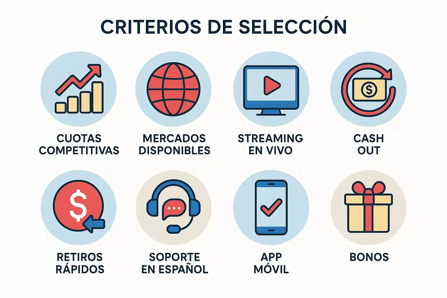 Criterios esenciales para elegir casa de apuestas - Cuotas, mercados, streaming en directo y más