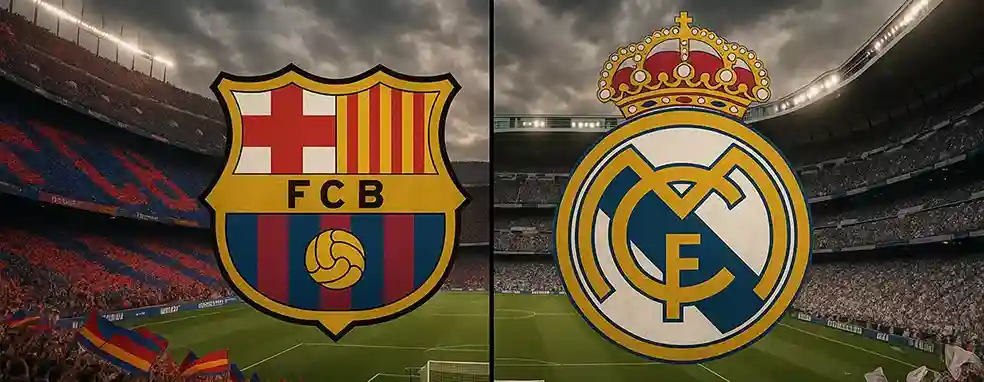 Banner promocional del Clásico Barcelona vs Real Madrid