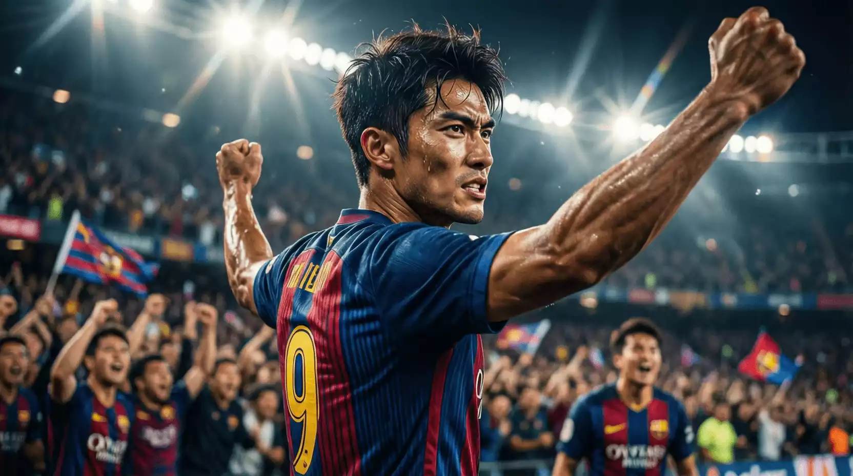 Delantero celebrando un gol con el trofeo de máximo goleador en mente