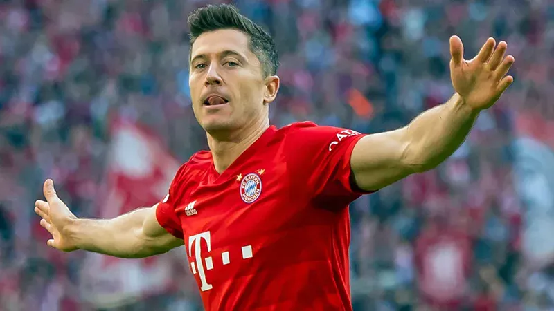 Robert Lewandowski celebrando un gol con el FC Barcelona