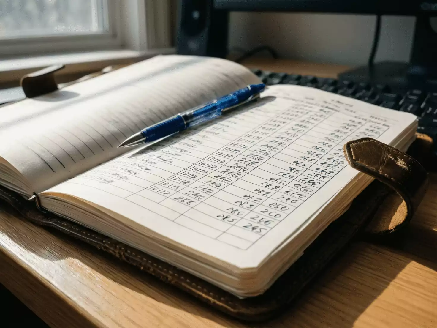 Cuaderno con registro detallado de apuestas y resultados