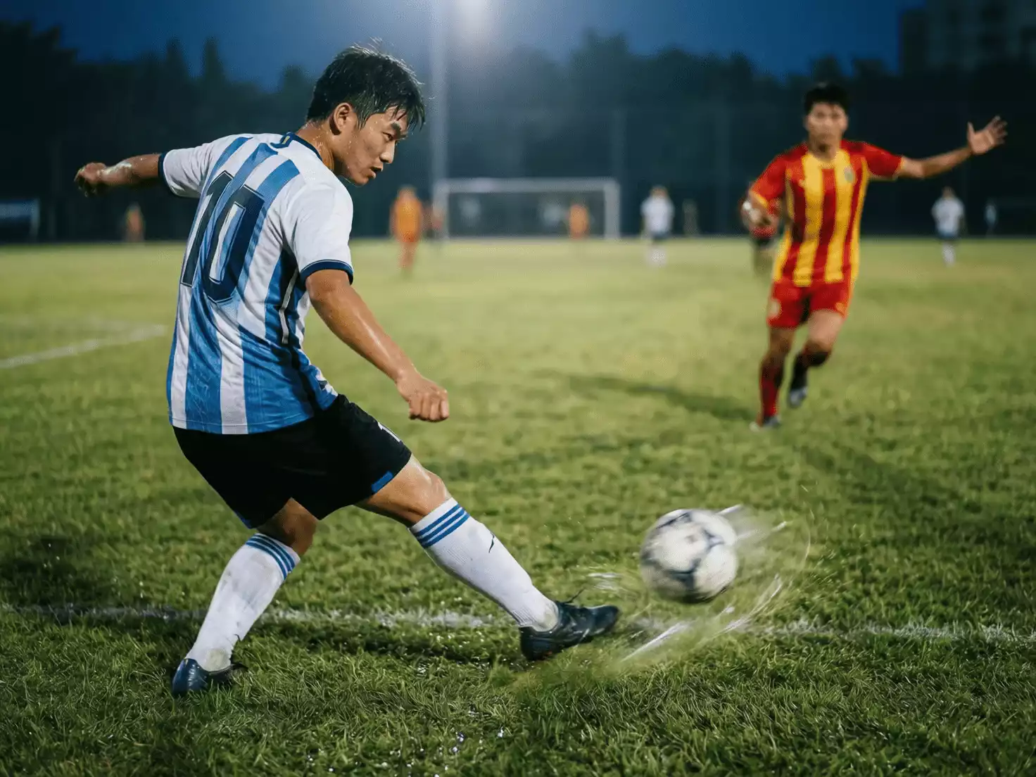 Jugador ejecutando un pase de precisión en zona ofensiva